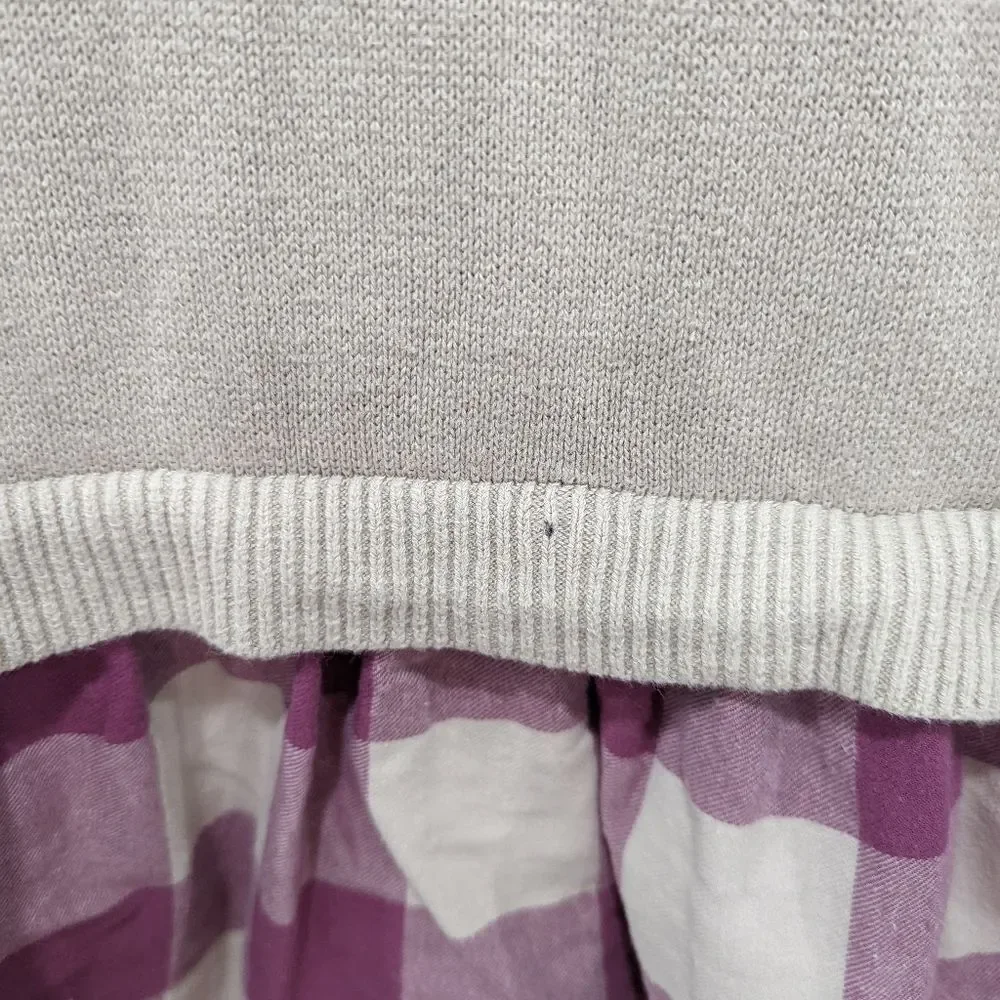 Gap Purple Tan Flannel Plaid Ruffle Sweater Dress Toddler Girls Size 5
